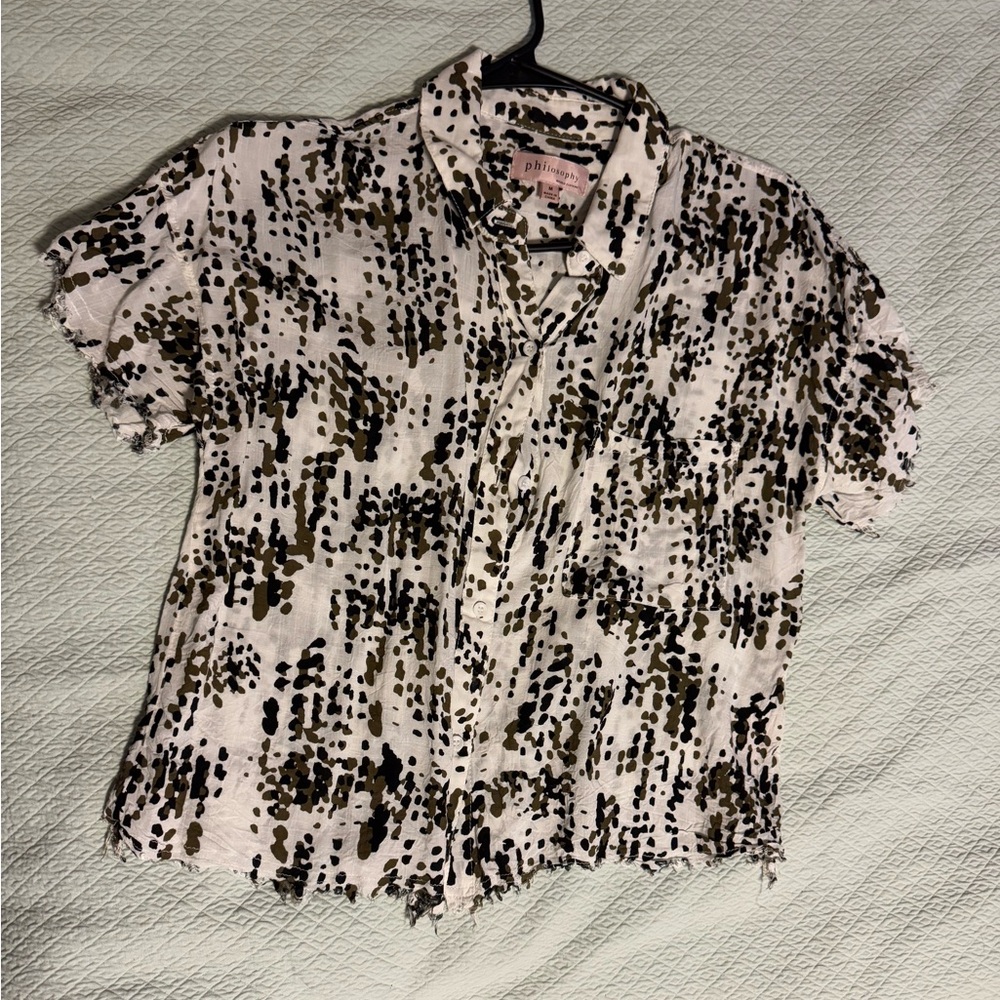 Philosophy White Patterned Blouse